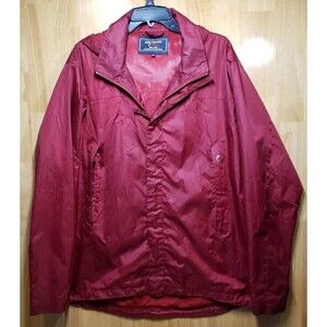 Lee Valley Ireland MAC Hooded Windbreaker Jacket Burgundy Red Mens XL Ripstop